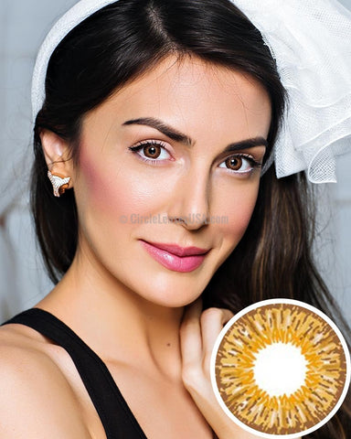 Geo Twin Series Brown Circle Lens YH304 - CircleLensesUSA.com