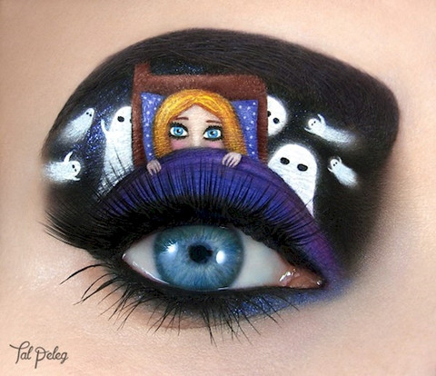 Ghost Scare Halloween eye makeup