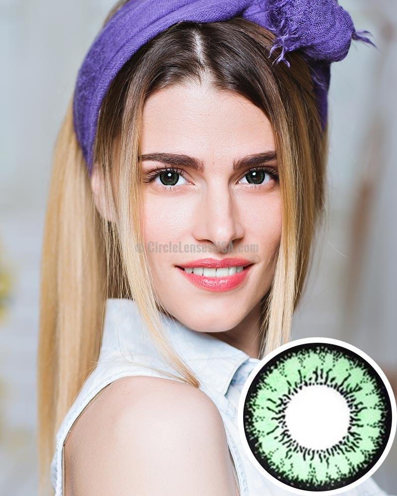 Geo Angel Green 2 Tone Circle Lens CM833 - CircleLensesUSA.com