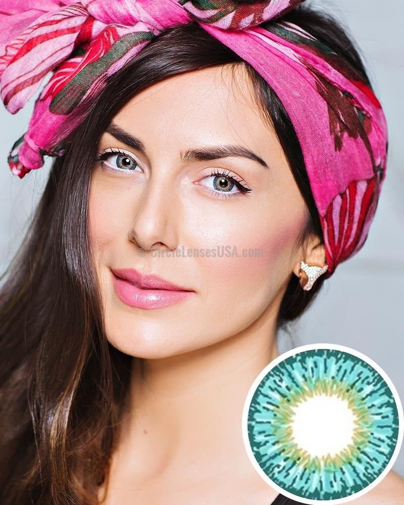 Geo Twin Series Aqua Circle Lens YH302 - CircleLensesUSA.com