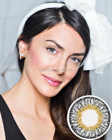 Geo Twin Series Grey Circle Lens YH305 - CircleLensesUSA.com